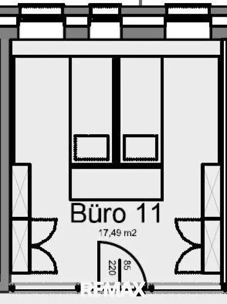 Grundriss Büro ca. 18m²