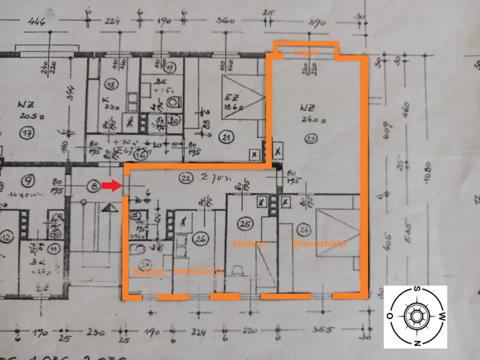 Schöne und sonnendurchflutete 3 Zi Wohnung mit Loggia in Klagenfurt - Feldhofgasse
