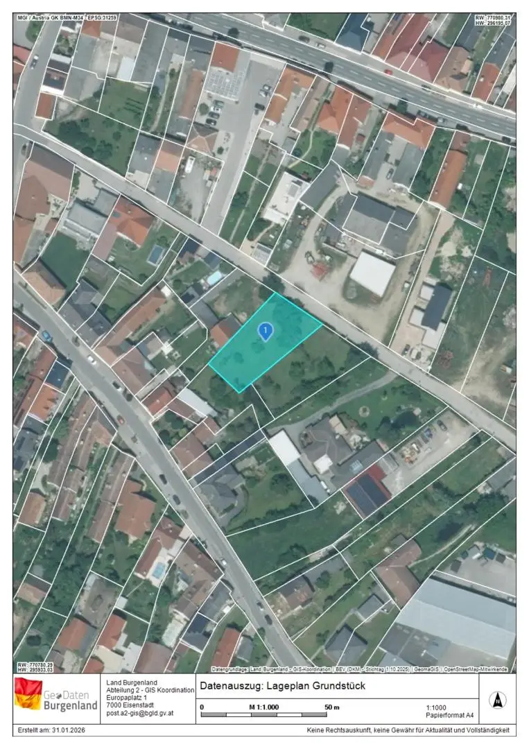 Lageplan Grundstück