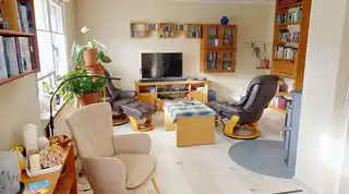 Wohnzimmer mit Kaminofen