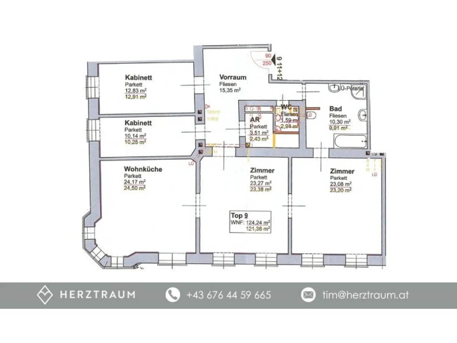 Einzigartige Erkerwohnung mit Panoramablick – 124 m² Altbauflair im 19. Bezirk