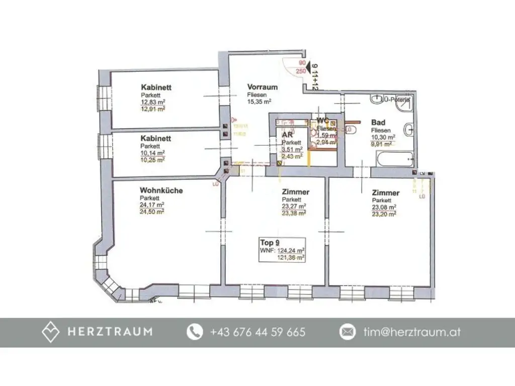 Einzigartige Erkerwohnung mit Panoramablick – 124 m² Altbauflair im 19. Bezirk