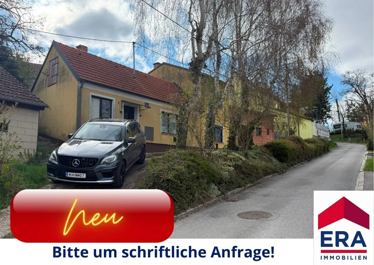 Zur Miete: Nettes Einfamilienhaus mit Presshaus, Kellerröhre, Terrasse & Gartenhütte in Wilfersdorf