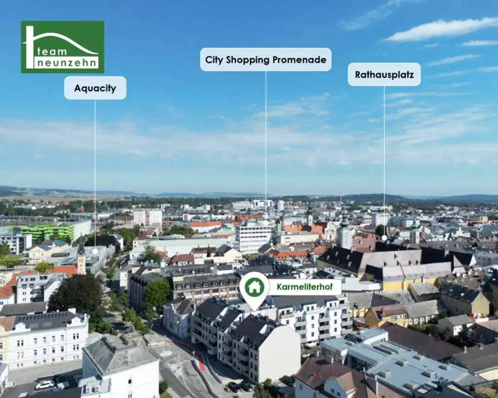 Moderne 2-Zimmer-Wohnung in idealer Lage! Karmeliterhof - Neubauwohntraum beim Rathausplatz. - WOHNTRAUM