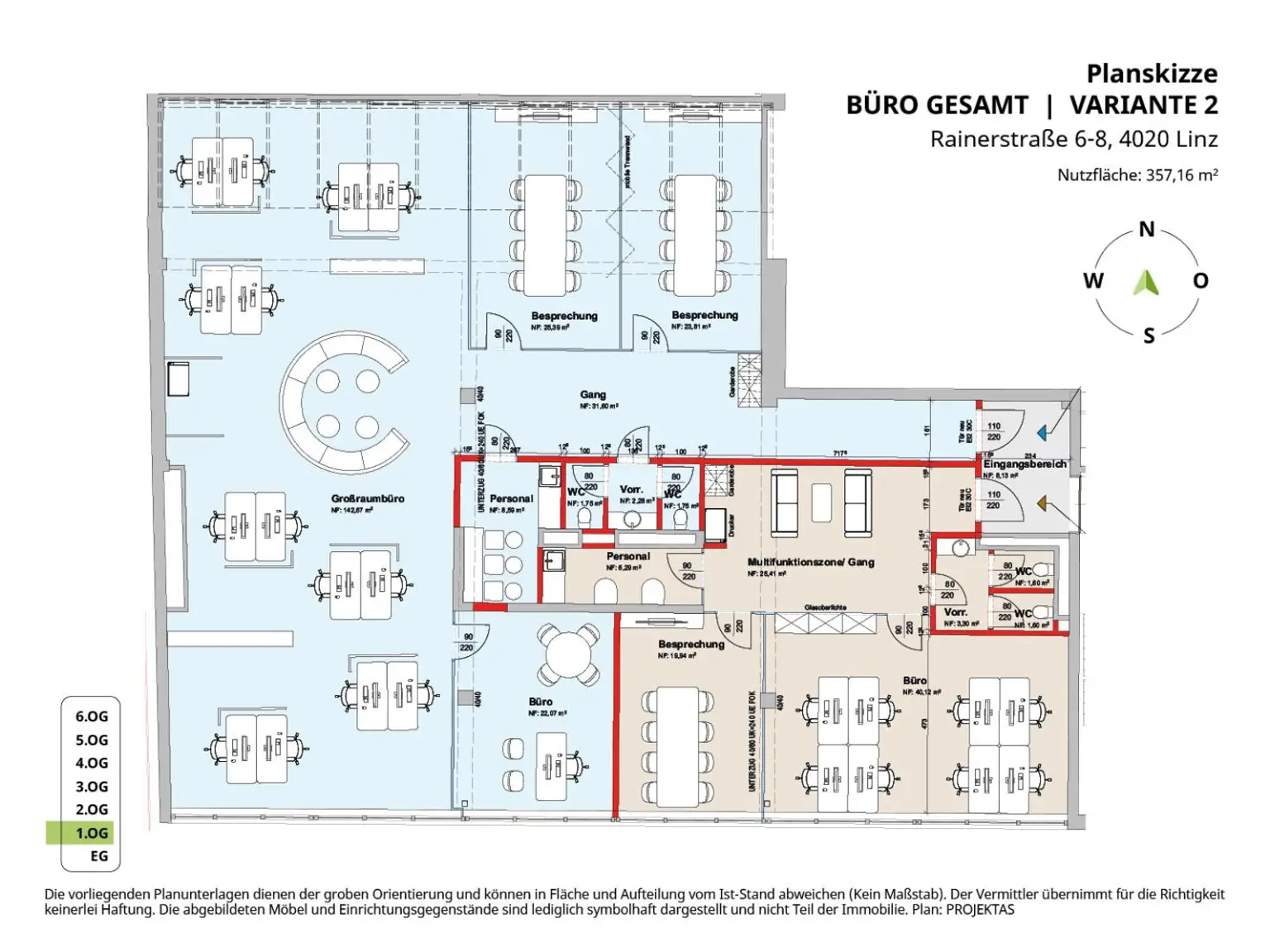 Planskizze Büro gesamt - Variante 2