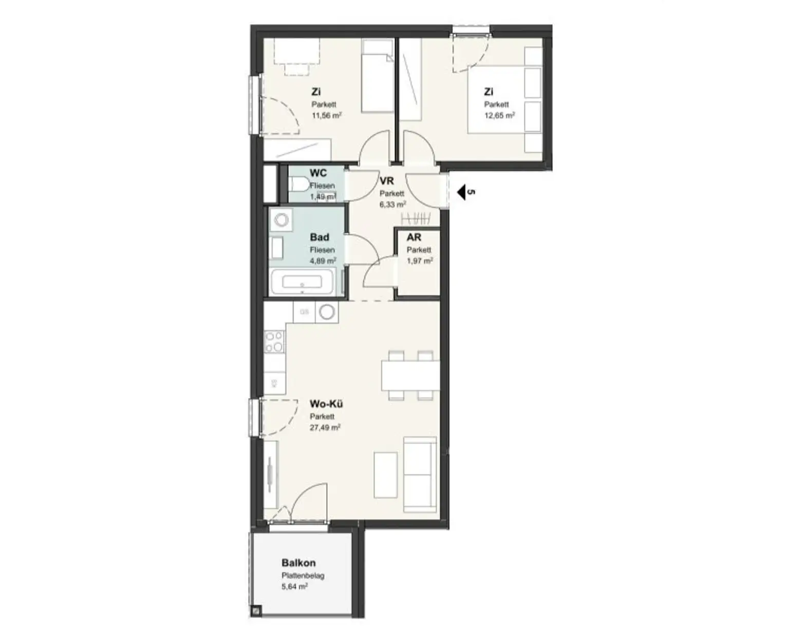 Großzügige 3-Zimmer-Wohnung mit Balkon und Stellplatz zu vermieten!