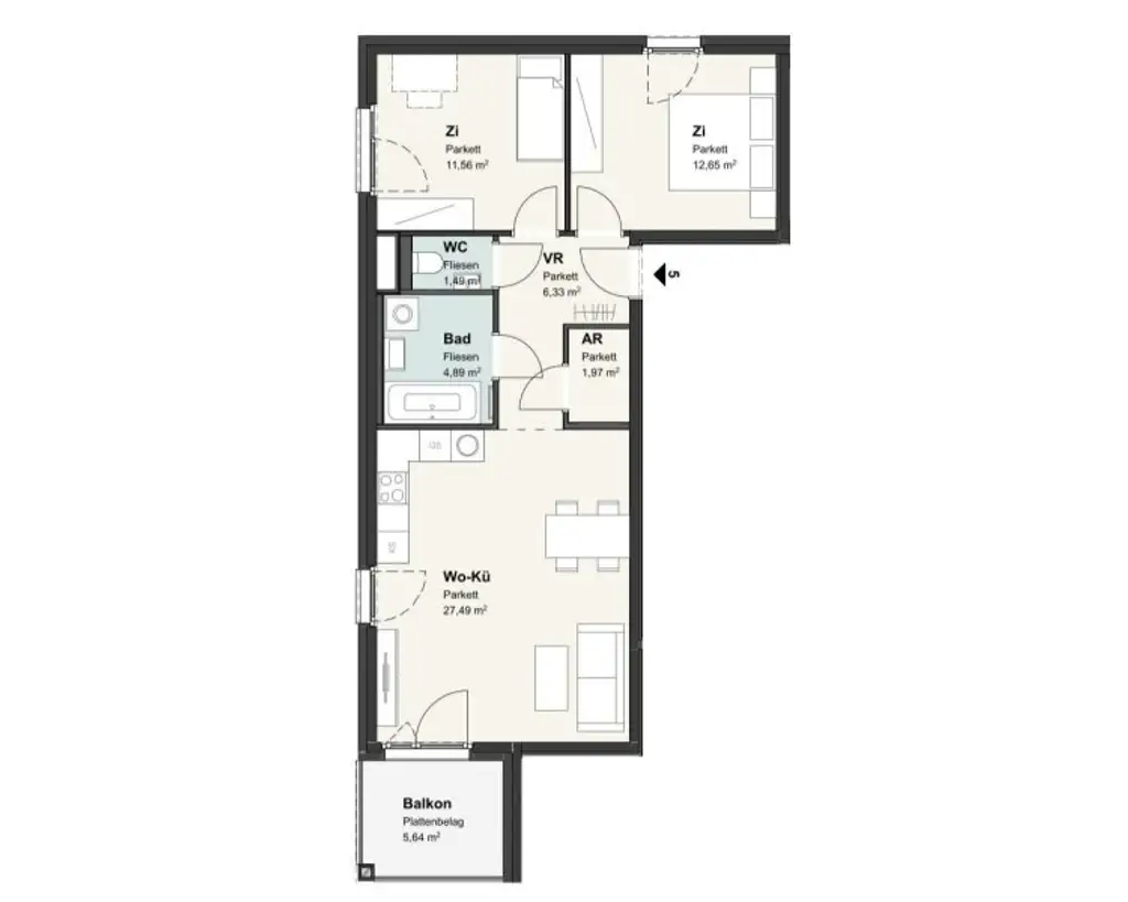 Großzügige 3-Zimmer-Wohnung mit Balkon und Stellplatz zu vermieten!
