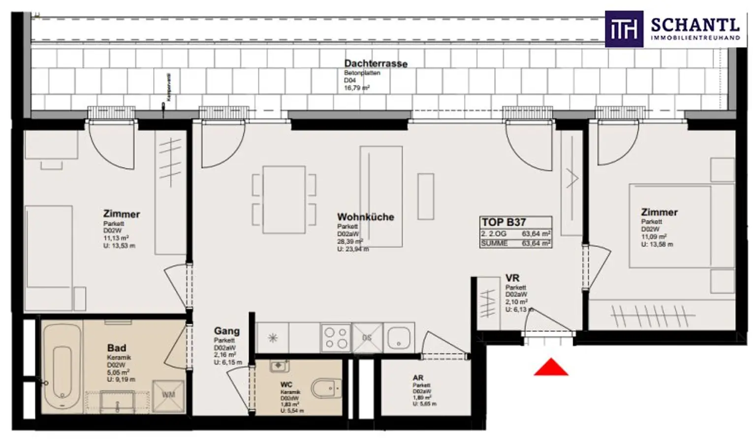 3-Zimmer-Wohntraum mit Dachterrasse in Ebergassing - Sonnenuntergänge inklusive! Schnell sein!