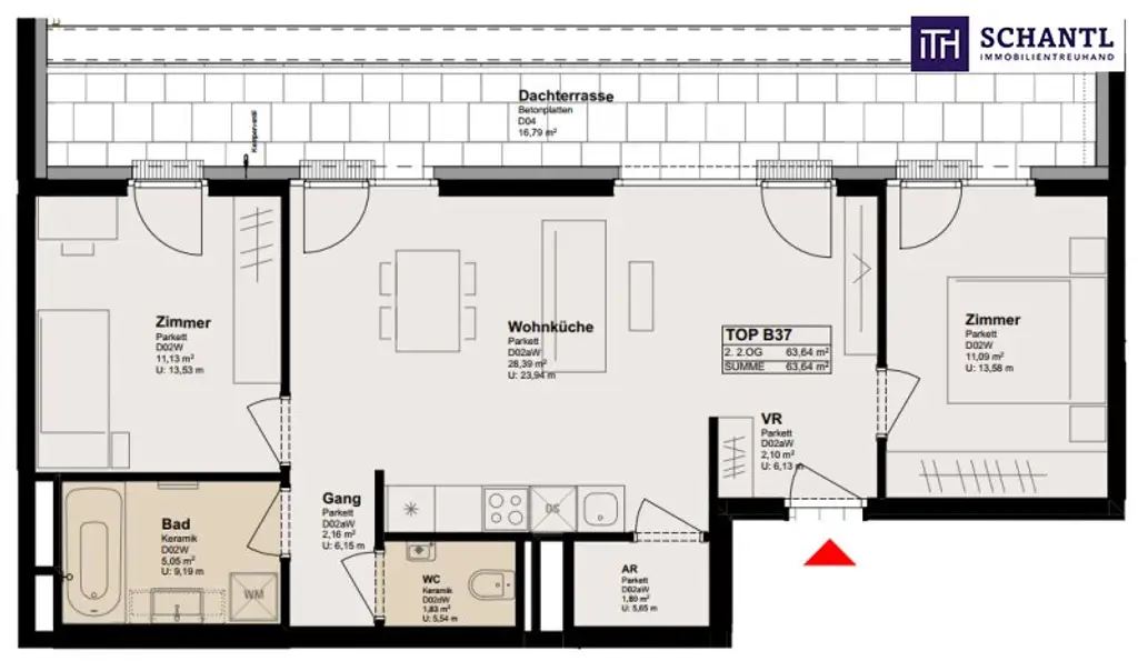 3-Zimmer-Wohntraum mit Dachterrasse in Ebergassing - Sonnenuntergänge inklusive! Schnell sein!