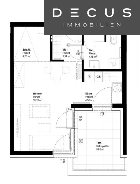 | 1 ZIMMER | LEO 131 | SÜDEN | AB SOFORT | DUSCHE