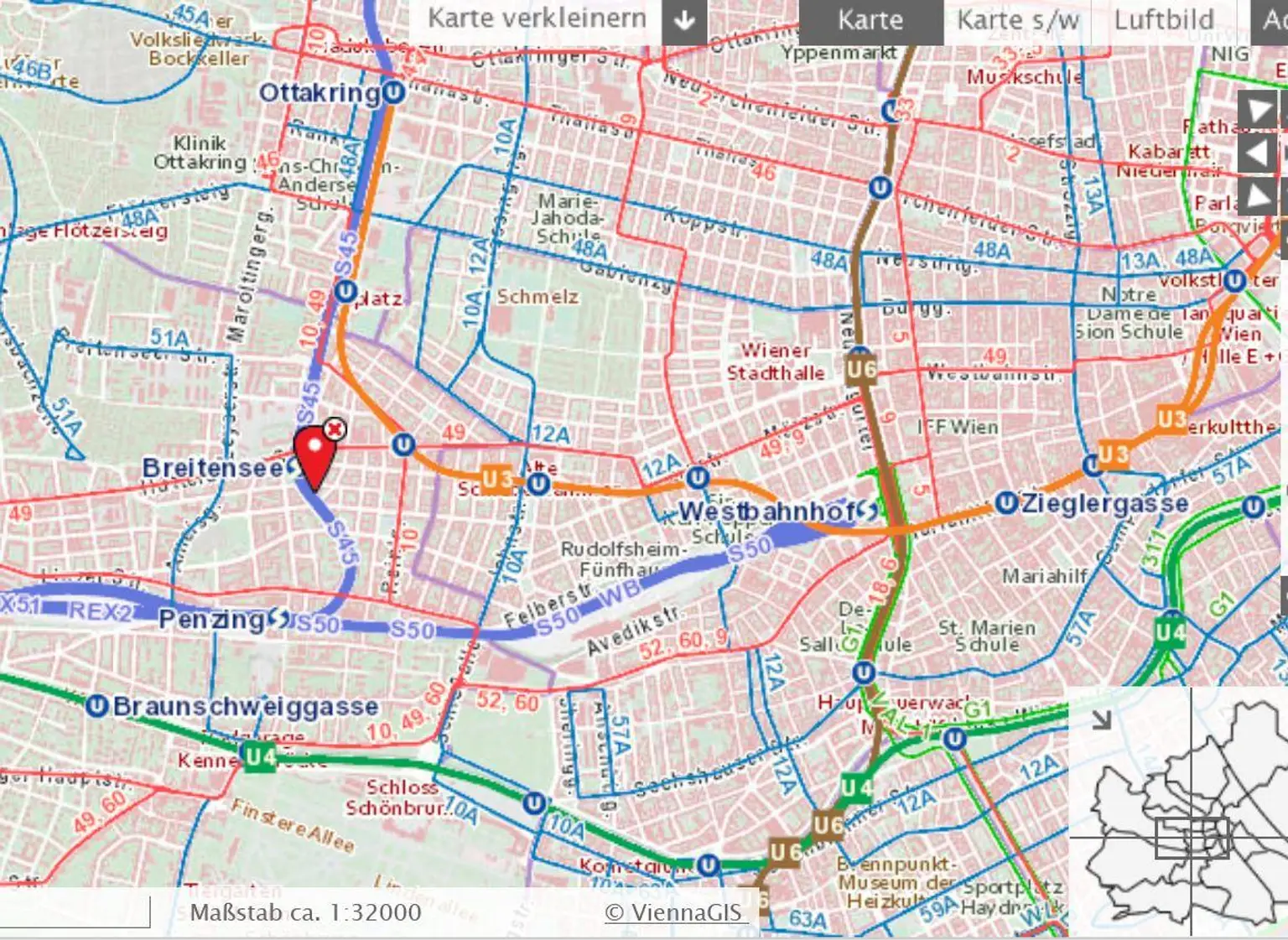 Anbindung öffentlich Stadtplan