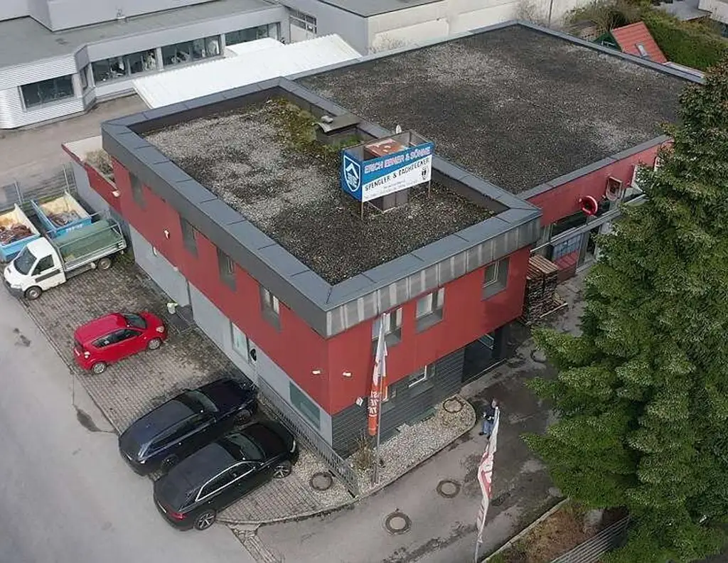 Spengler/Dachdeckerei samt Büro-u.Gewerbeobjekt (Werkstatt) m.4-Zi.Wohnung u.Abstellpl. im Fr. in Salzburg/Mayrwies zu verkaufen