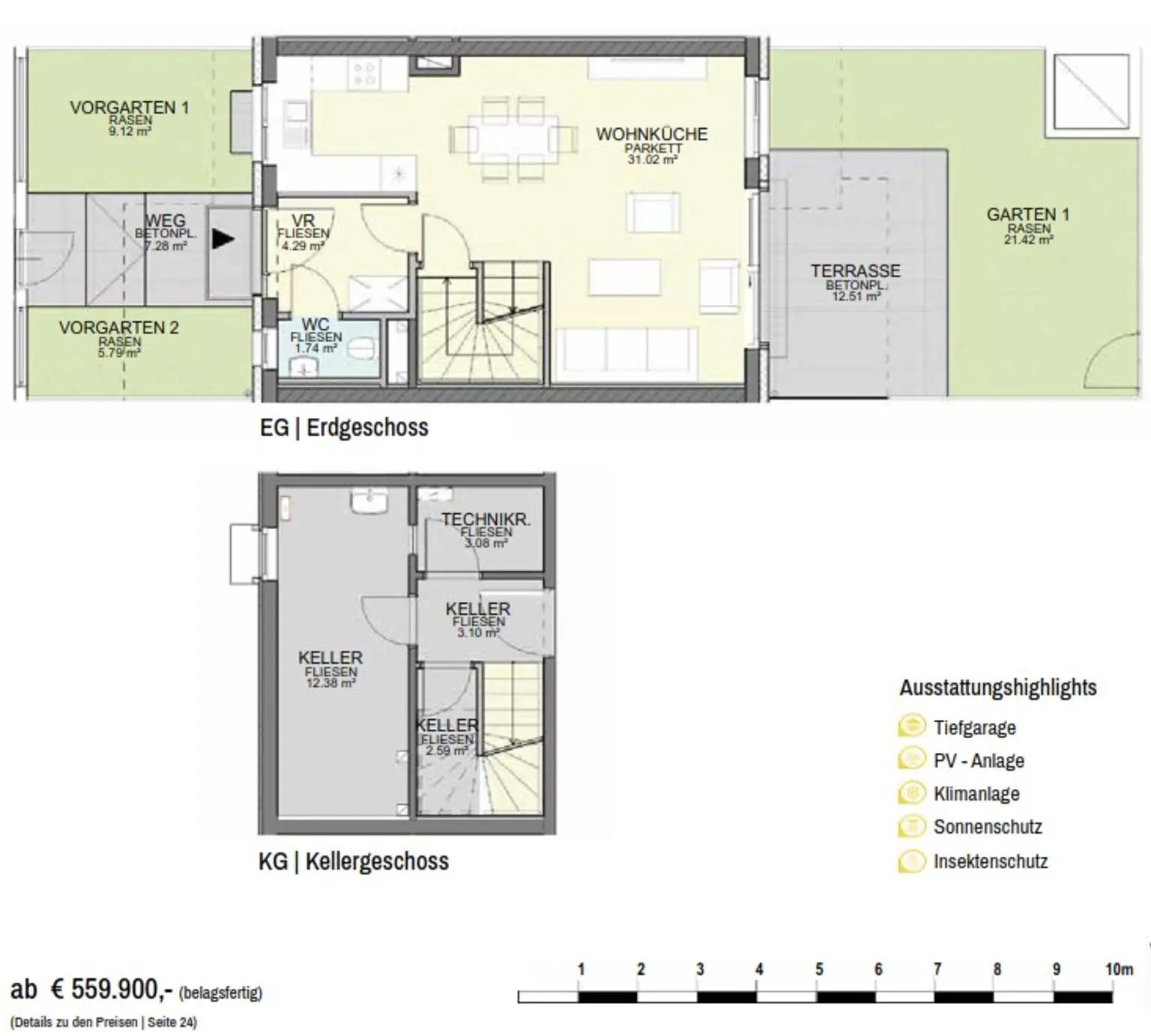 PROVISIONSFREI ~ Reihenhäuser nahe Mühlwasser und Donauinsel ~ 111m² - 120m² ~ ab € 749.000,00