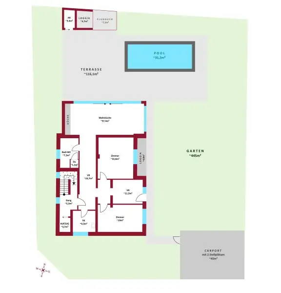 Villa mit Chic und Charme zwischen Himmel und Wien und mit Lift I Skylineblick auf Wien I Salzwasserpool I Designerküche I