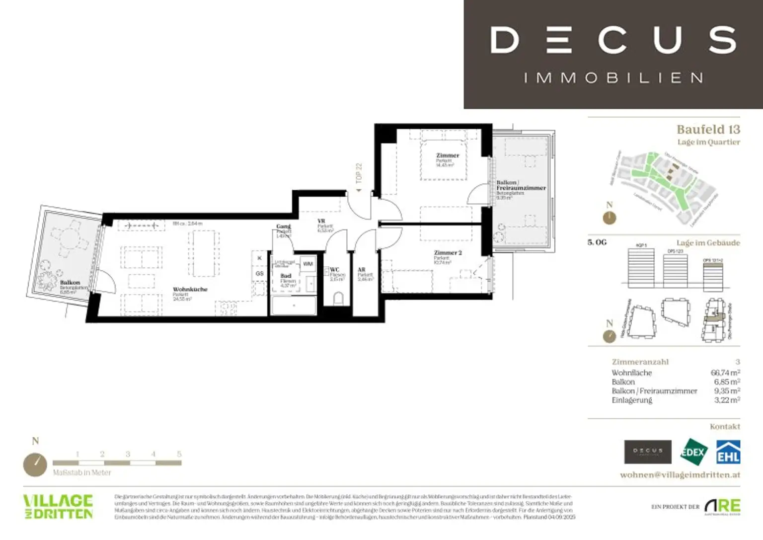 DREI ZIMMER + VILLAGE IM DRITTEN + BAUFELD 13 + ERSTBEZUG + EIGENTUMSWOHNUNGEN + STADTQUARTIER IM DRITTEN
