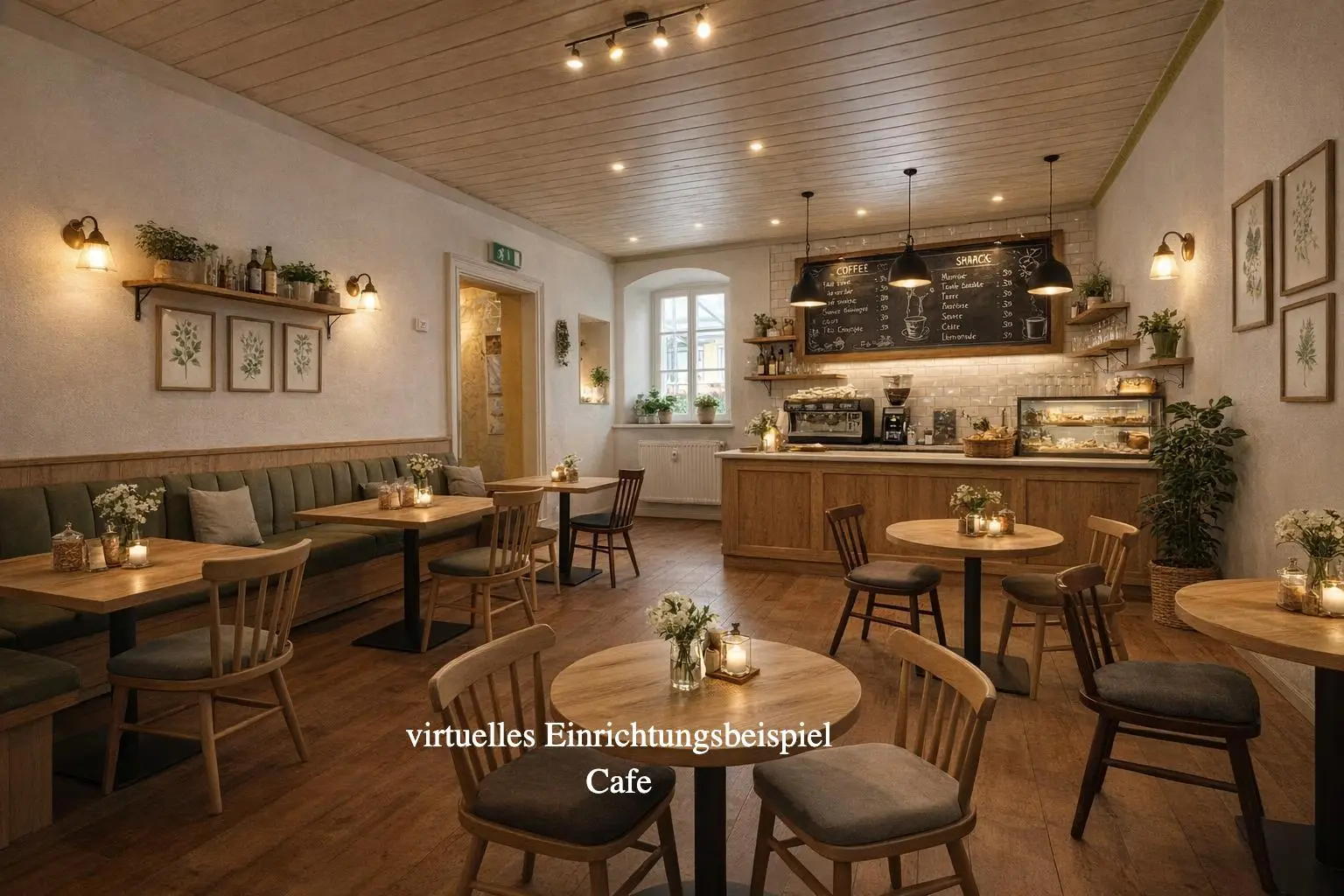 2_Gemütliches Café virtuelles Einrichtungsbeispi