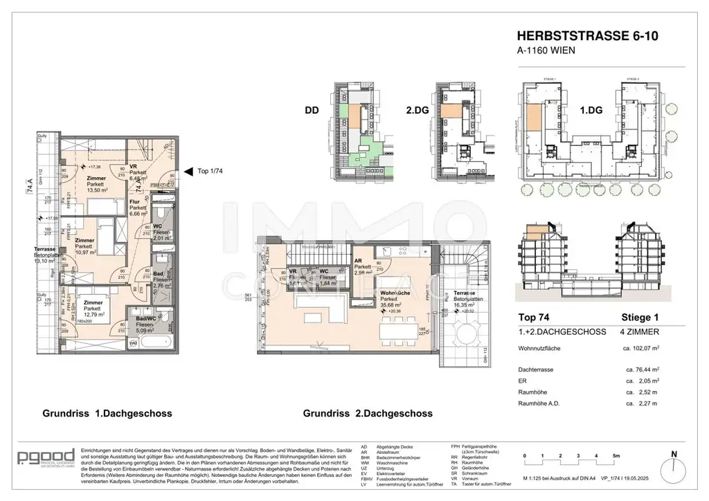 Wunderschöne 4 Zimmer Wohnung auf 2 Etagen! Dachgeschoß! Inkl. großer Dachterrasse!