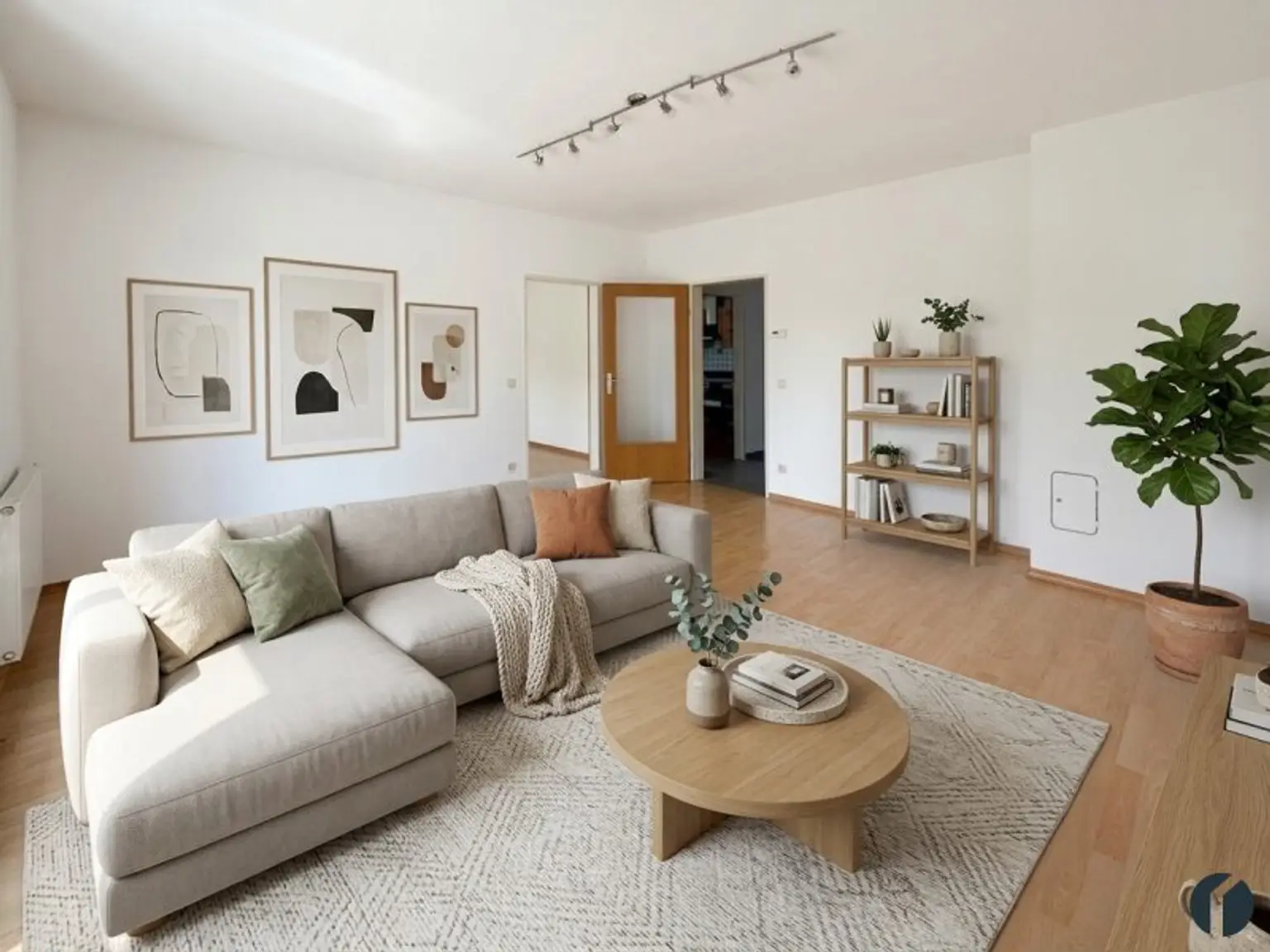 Einrichtungsbeispiel Wohnzimmer (KI-generiert)