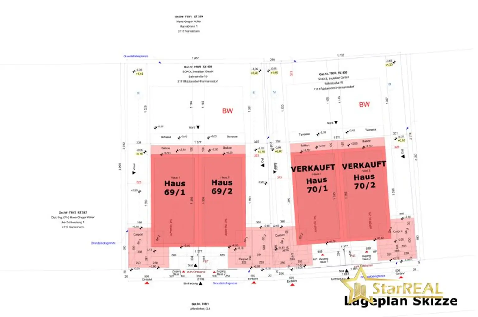 Lageplan Verfügbarkeit