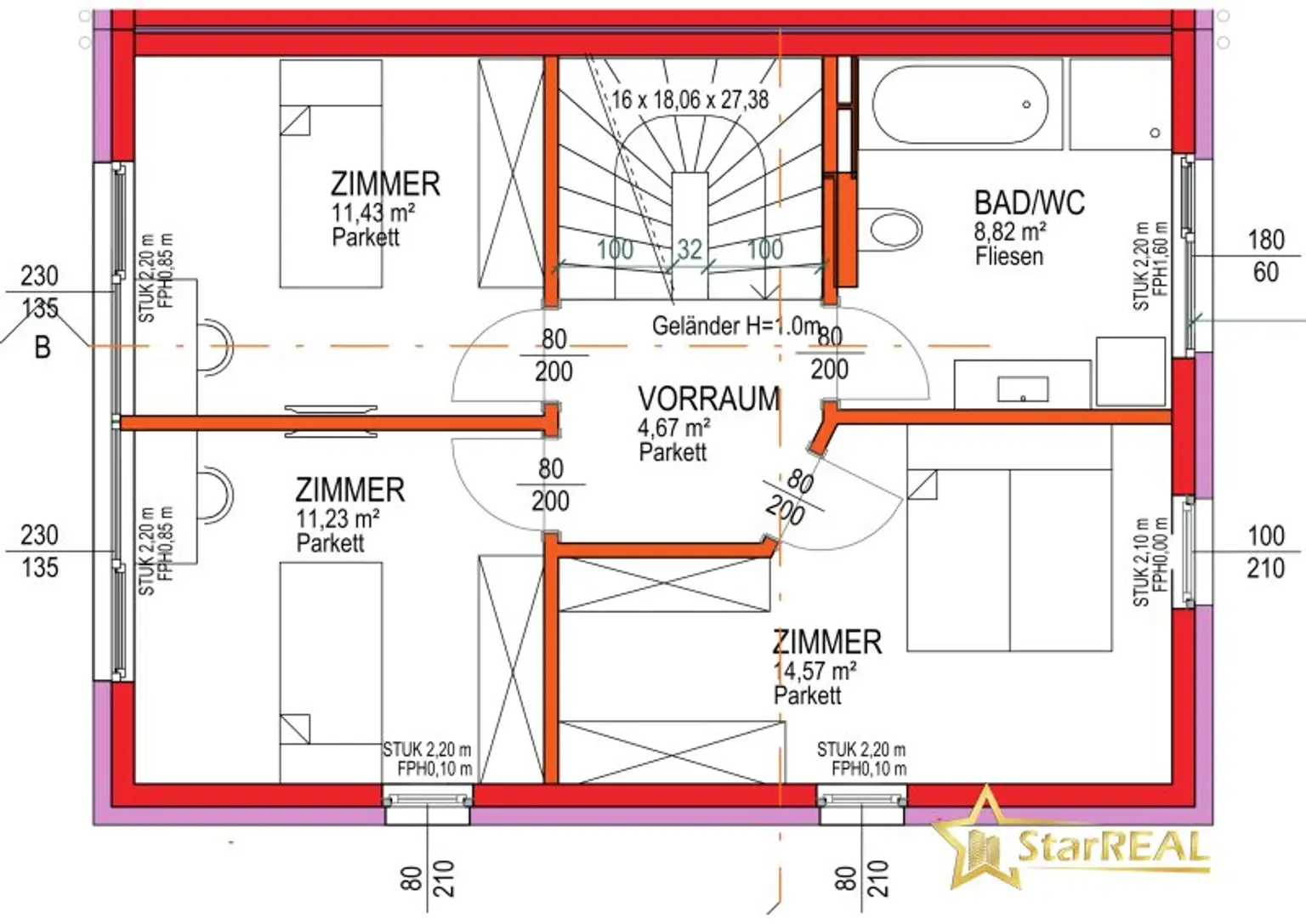 TOPPREIS! NEUES PROJEKT. 5 ZIMMER-ZIEGELHAUS, LUFTWÄRMEPUMPE, BODENHEIZUNG UND KST/ALUMINIUM-FENSTER. Provisionsfrei für den Käufer.