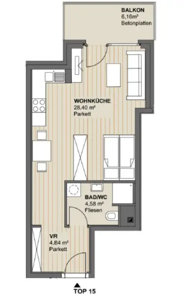 Neubau! Single-Wohnung mit traumhaften Ausblick im 14. Bezirk! U4 Unter Sankt Veit fußläufig erreichbar! (Stellplatz optional verfügbar)
