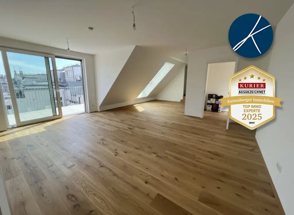 *Superprojekt: ''Über den Baumwipfeln" *TOP 53* MIT BALKON + SUPER-PANORAMA-DACHTERRASSEN + 360° WIEN-BLICK