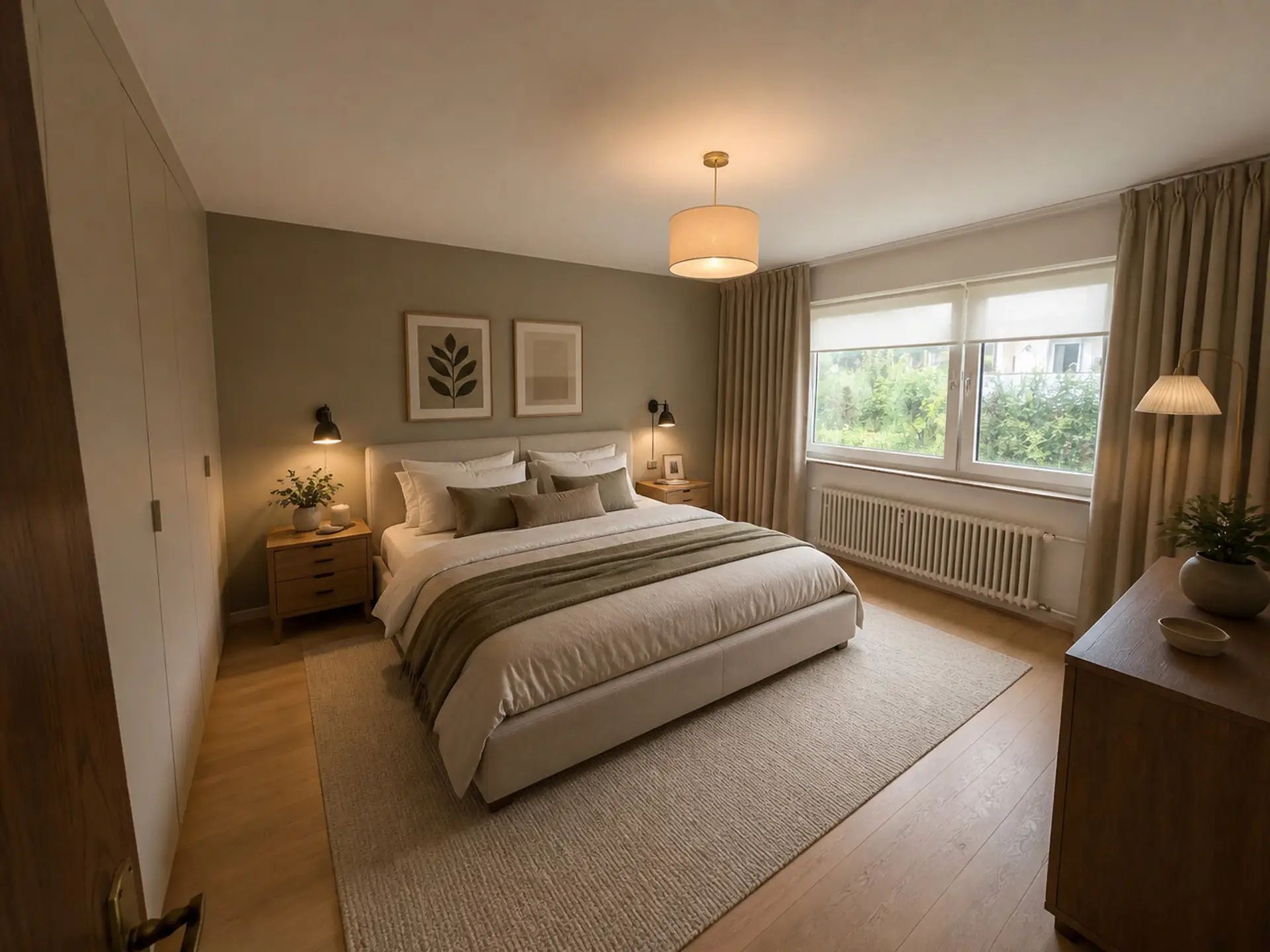 Schlafzimmer möbliert