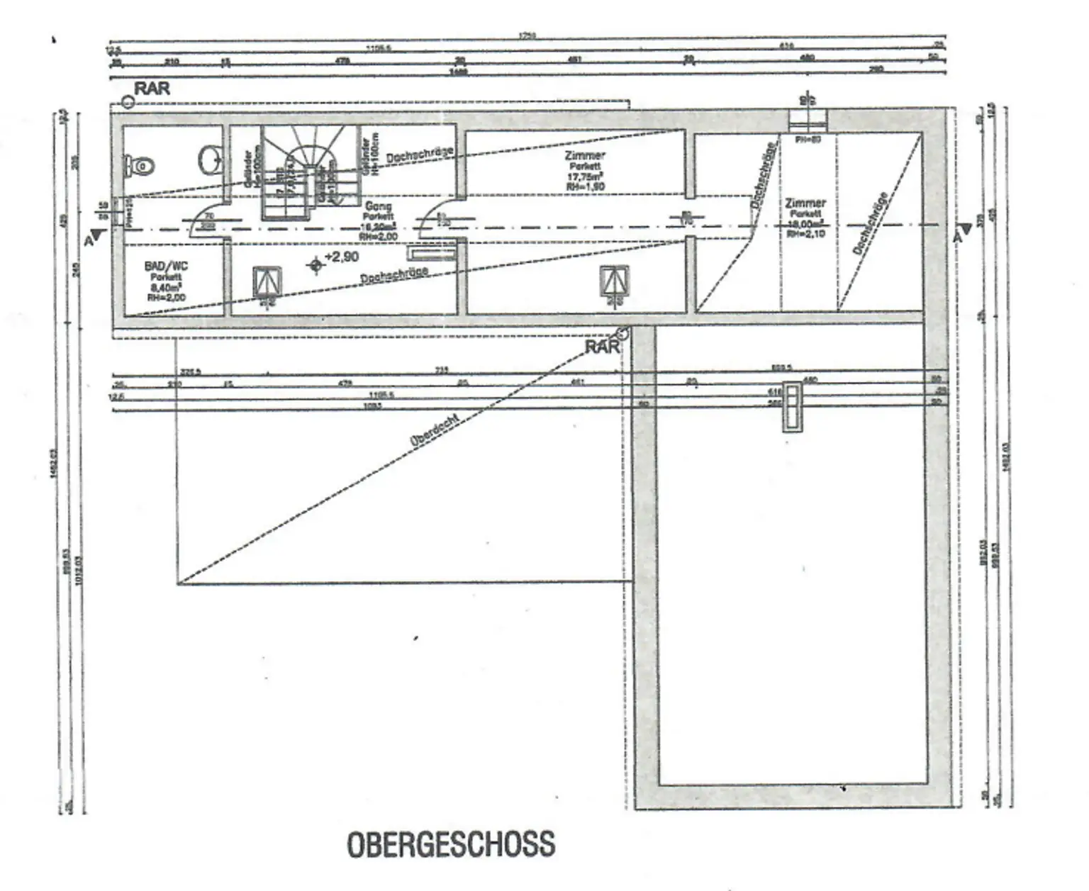 Grundrissplan Obergeschoss