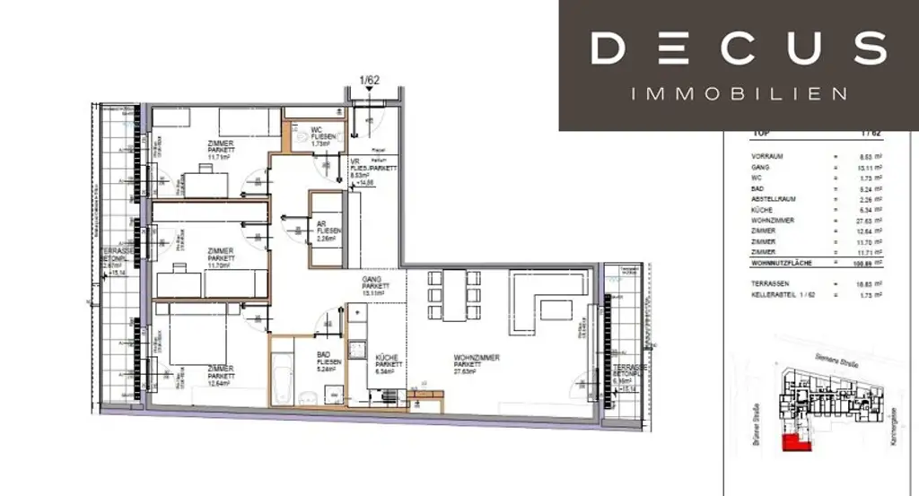 BRÜNNERSTRASSE 124 |TOPANGEBOT| 4 ZIMMER | 18,83m² TERRASSE | NIEDRIGE ENERGIEKOSTEN | SOFORTBEZUG | EINBAUKÜCHE