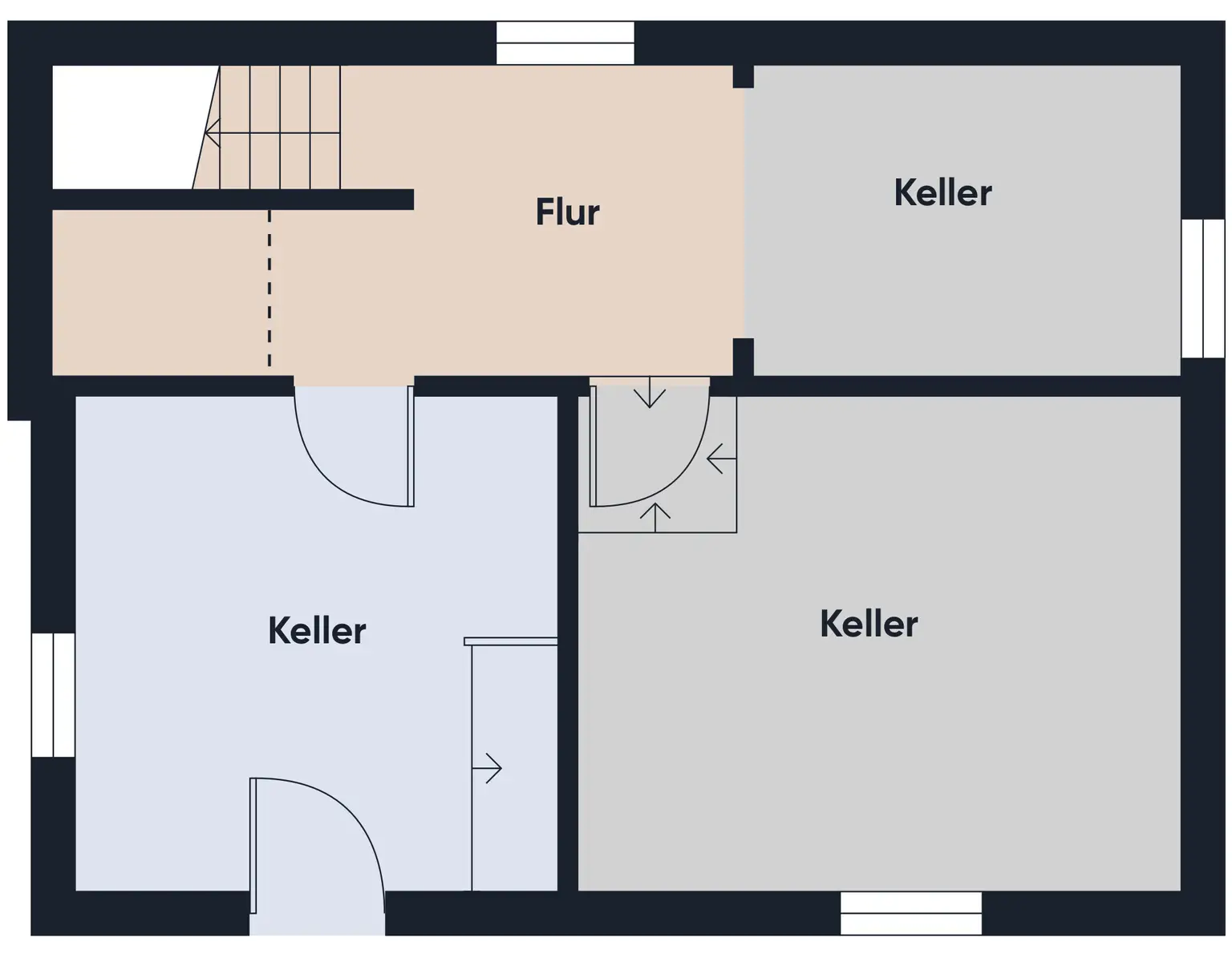 Grundrissplan ohne Maßstab KG