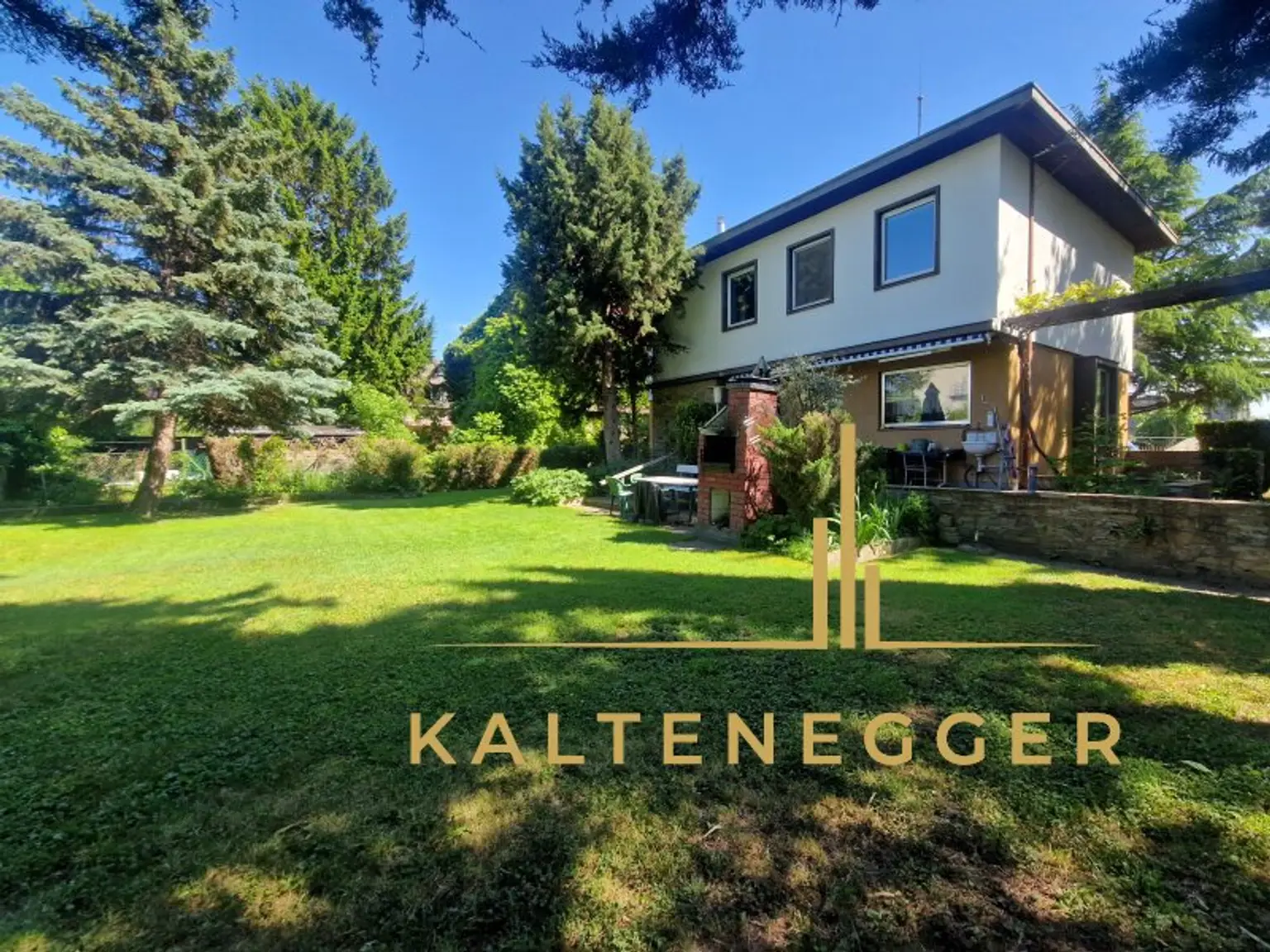 Gartenfläche hinter dem Haus