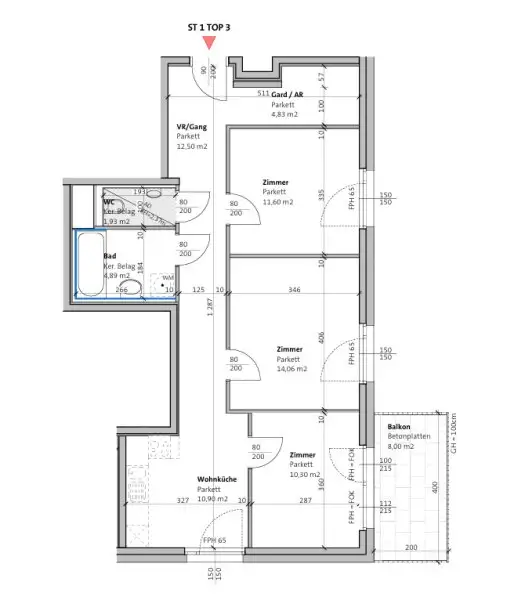 Neuwertige 71m² Wohnung mit Balkon - WG-tauglich & top ausgestattet