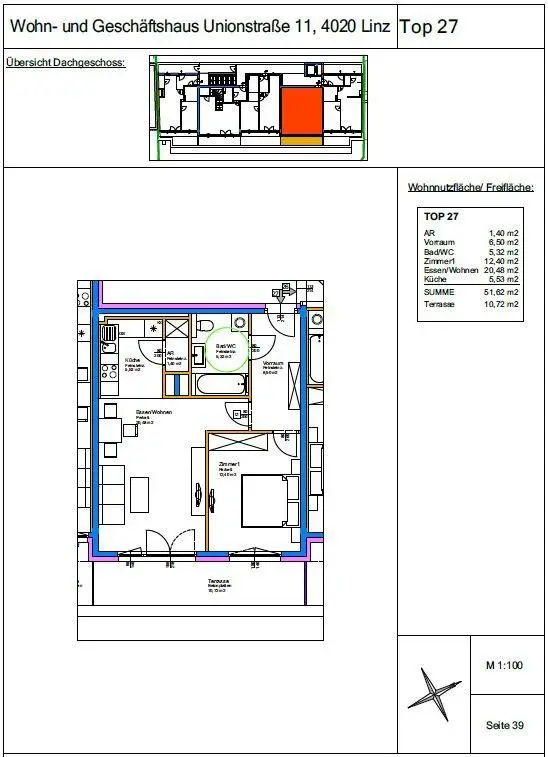 Lichtdurchflutete 2-Zimmer-Wohnung mit Dachterrasse - verfügbar ab Oktober 2025
