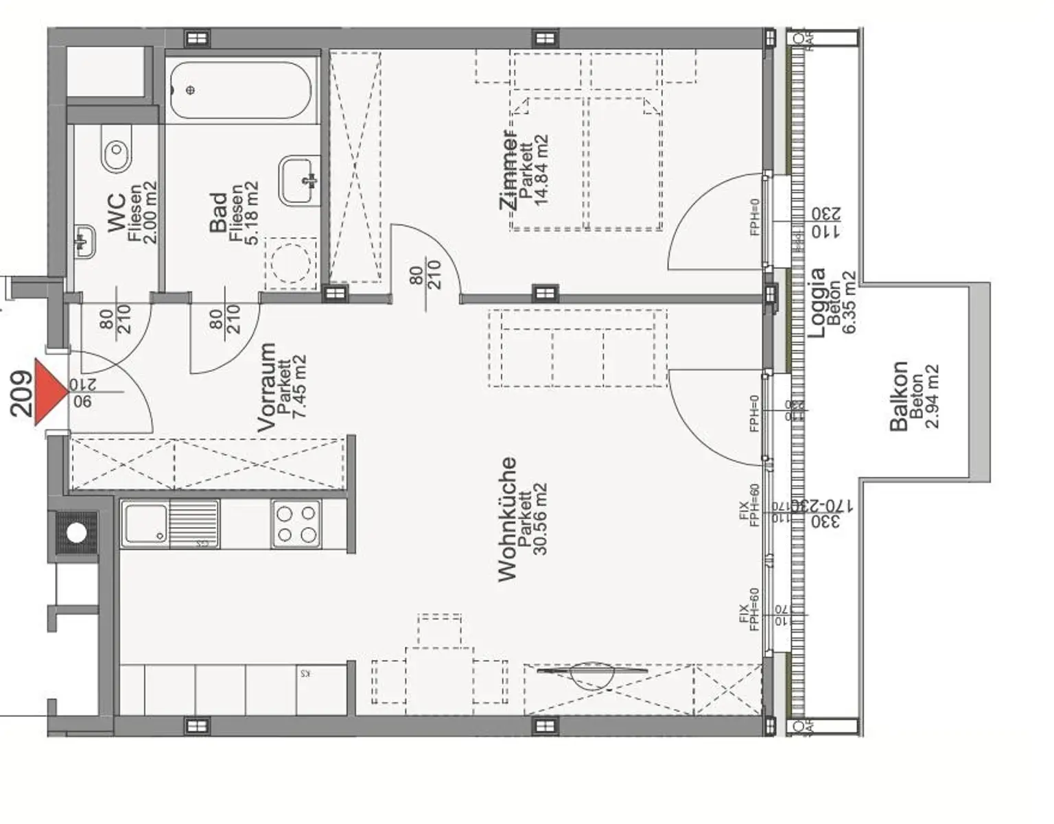 Beim Gasometer: Top-moderne Neubauwohnung mit 9,29m² SÜDWEST-Balkon/Loggia - U3 Nähe!!