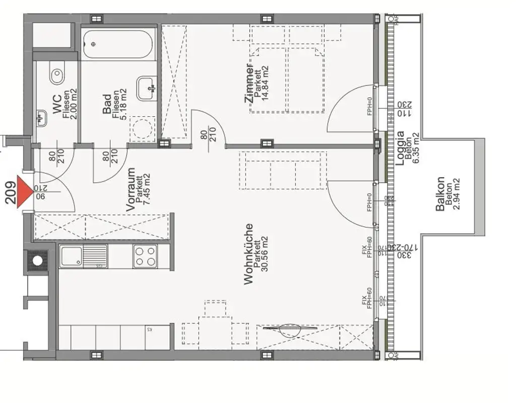 Beim Gasometer: Top-moderne Neubauwohnung mit 9,29m² SÜDWEST-Balkon/Loggia - U3 Nähe!!