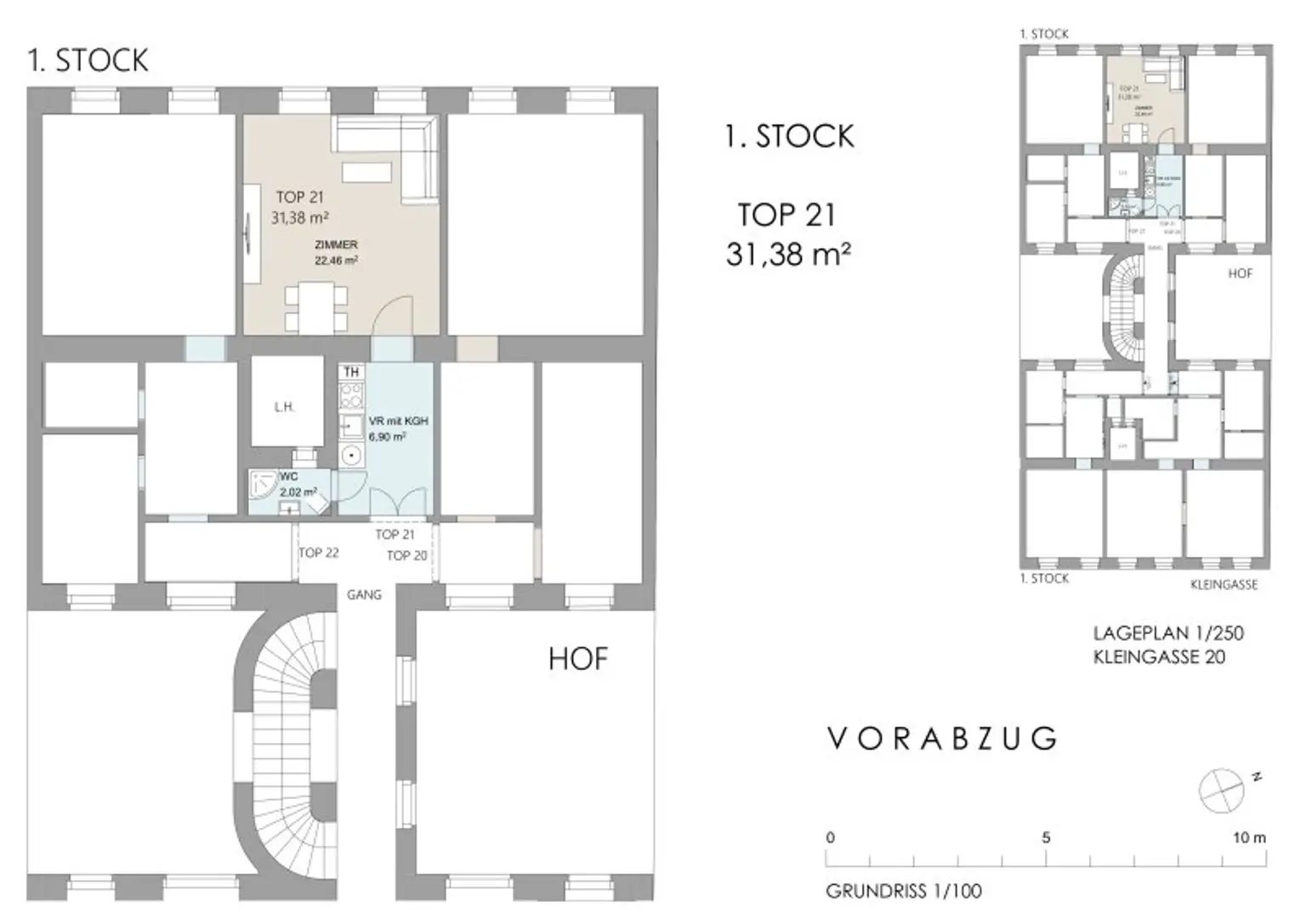 Altbaucharme - neu sanierte 1-Zimmer Wohnung mit möglichen Balkon - Nähe Landstraße
