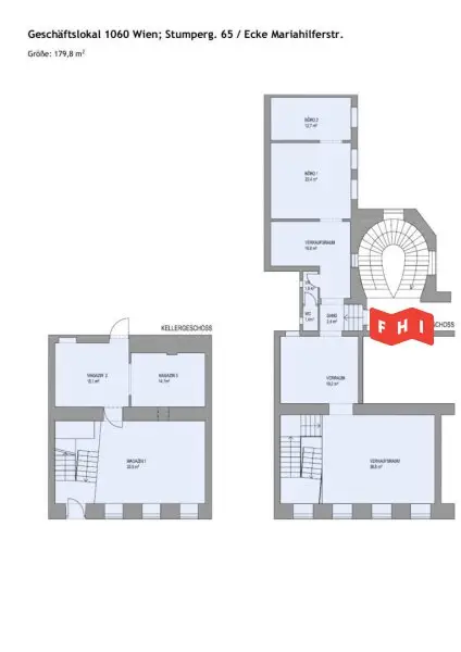 Schöne, multifunktionale Gewerbefläche auf 2 Ebenen***schöne Lage in Mariahilf***unbefristet und bestandsfrei