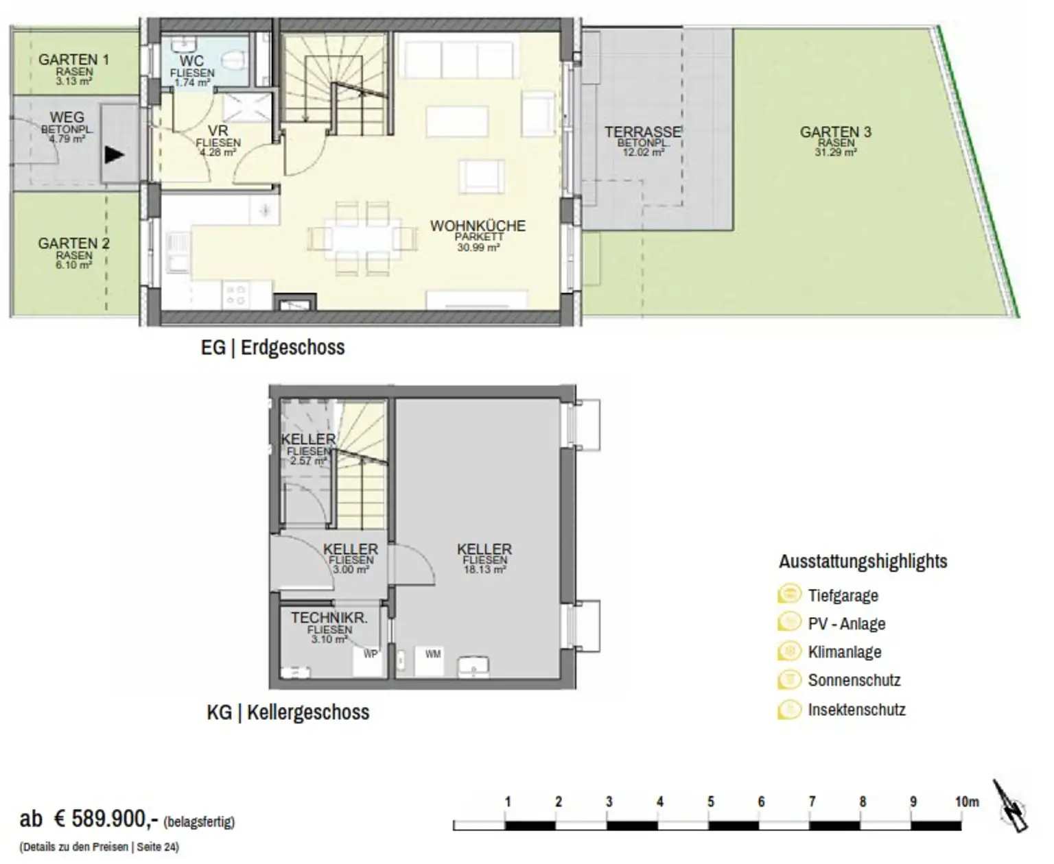 PROVISIONSFREI ~ Reihenhäuser nahe Mühlwasser und Donauinsel ~ 111m² - 120m² ~ ab € 749.000,00