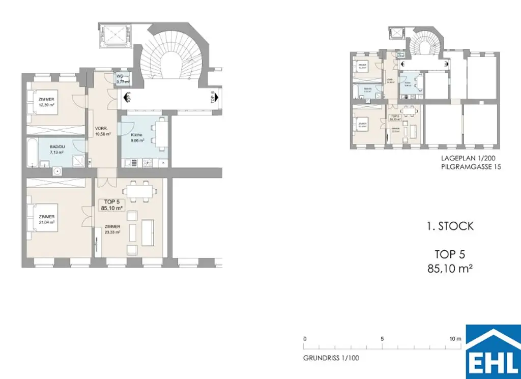 Erstbezug nach Sanierung: Prachtvolle 3 Zimmer-Altbauwohnung Nähe U4 Pilgramgasse