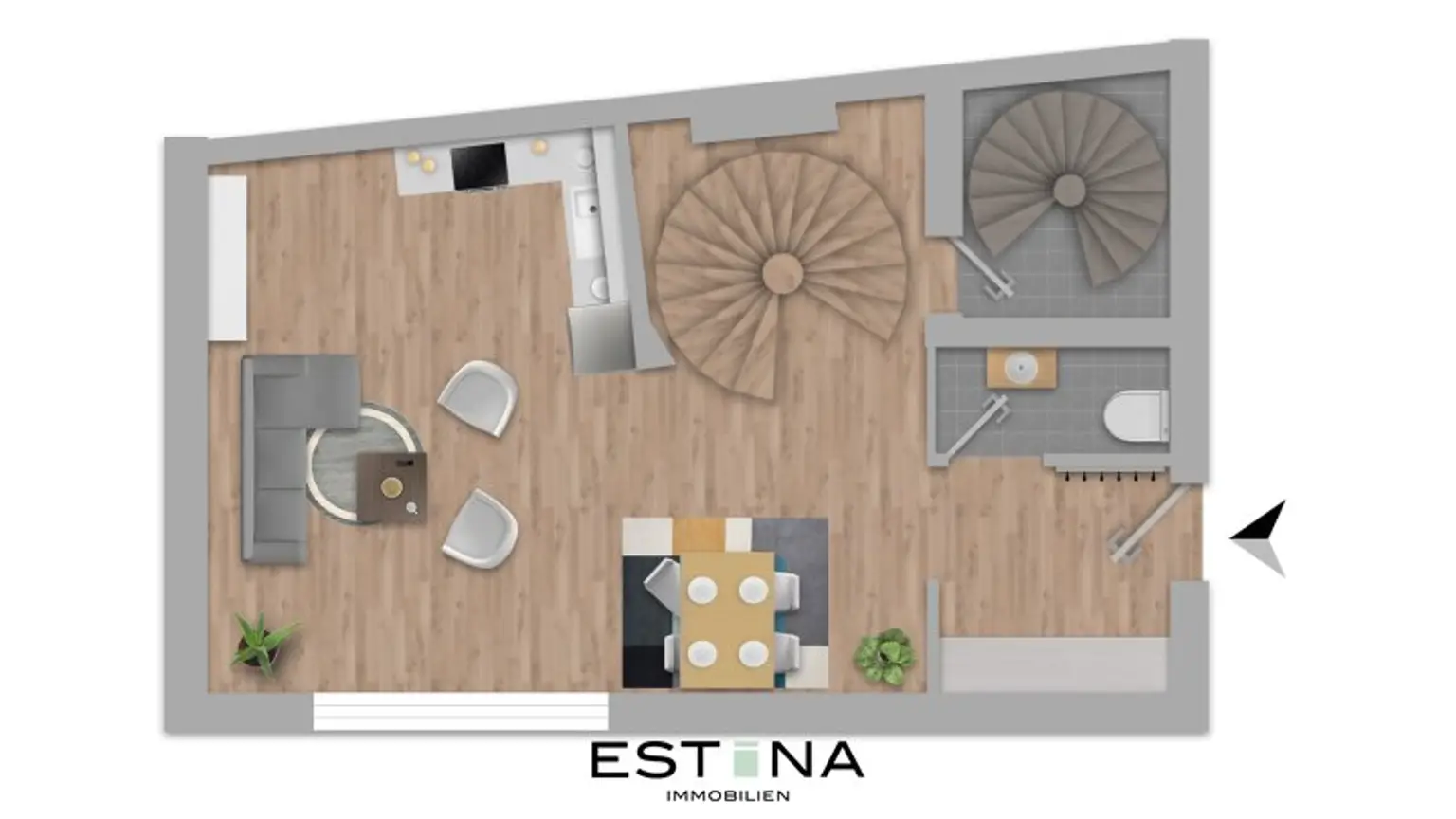 Lichtdurchflutete Dachgeschoss-Maisonette mit großzügiger Dachterrasse - Nahe U4 Pilgramgasse