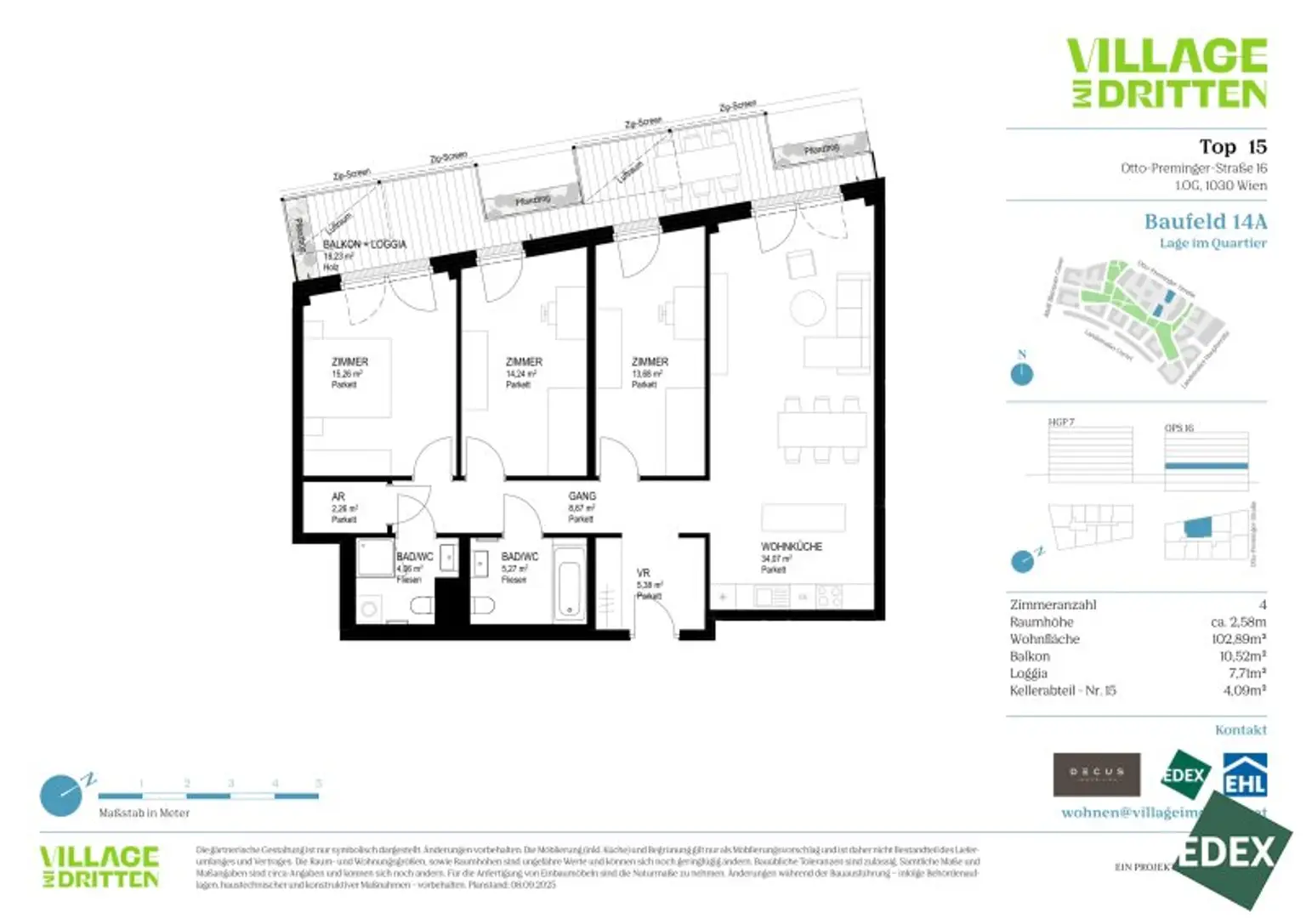 VILLAGE IM DRITTEN | 4-ZIMMER WOHNUNG MIT BALKON