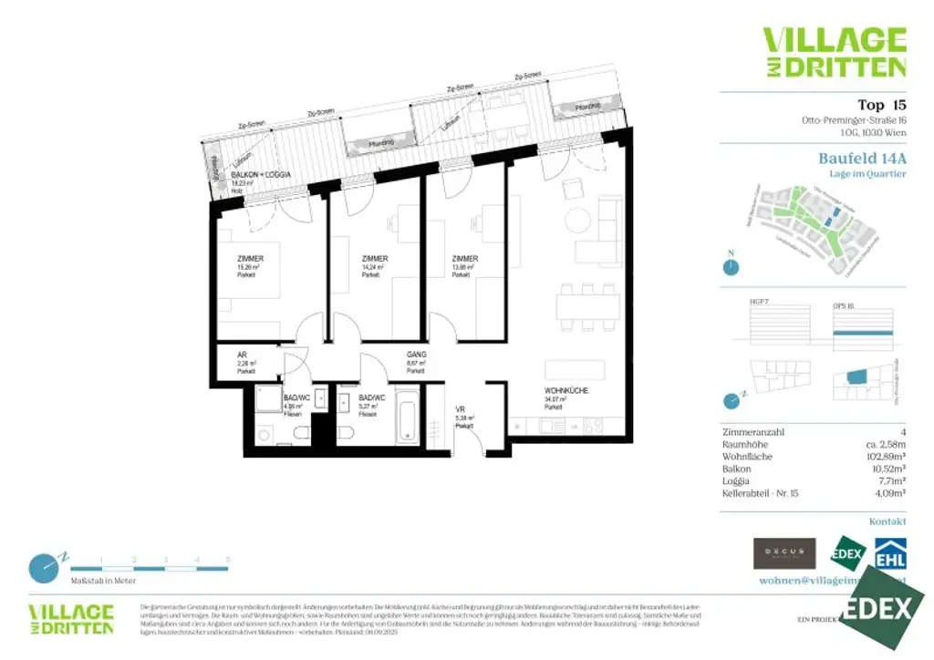 VILLAGE IM DRITTEN | 4-ZIMMER WOHNUNG MIT BALKON