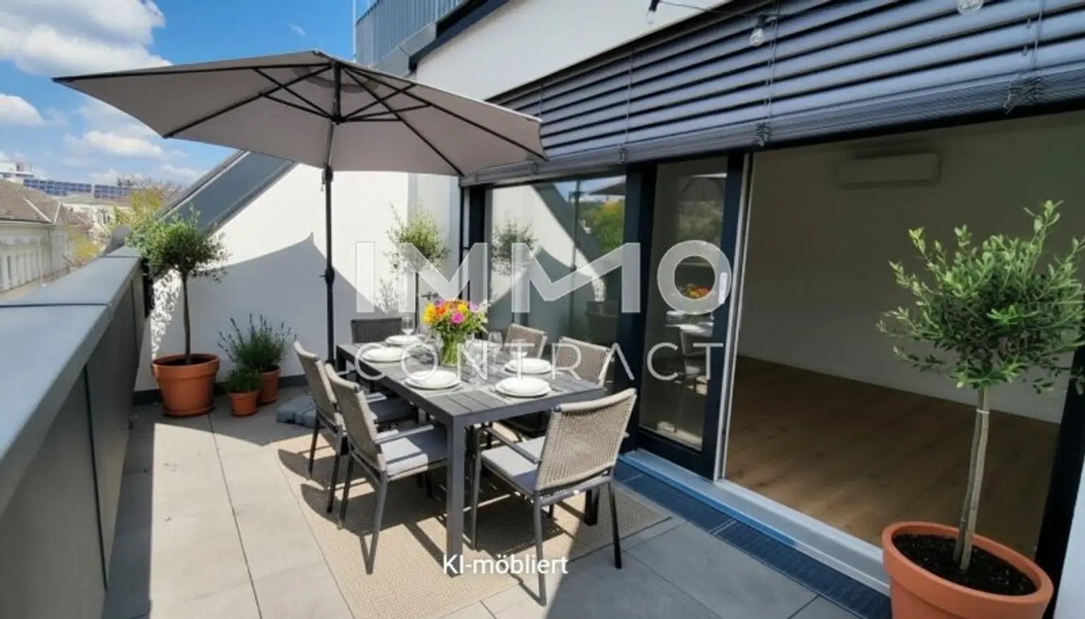 Terrasse KI-möbliert