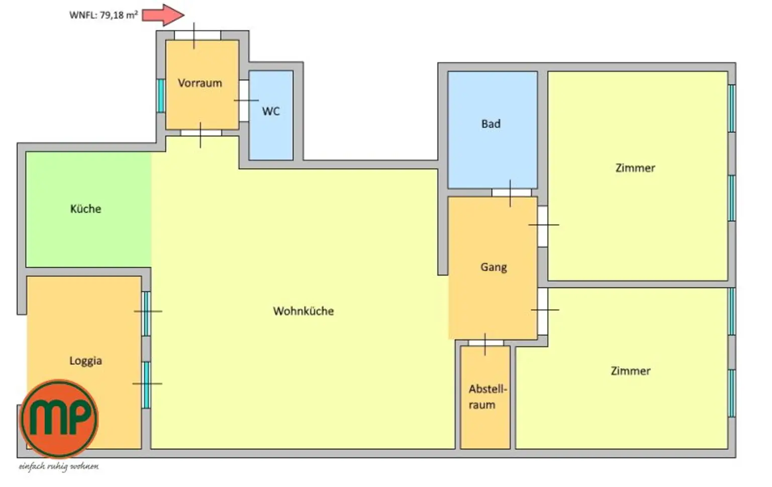 Neubau-Highlight: lichtdurchflutete 3-Zimmer-Dachwohnung mit Loggia
