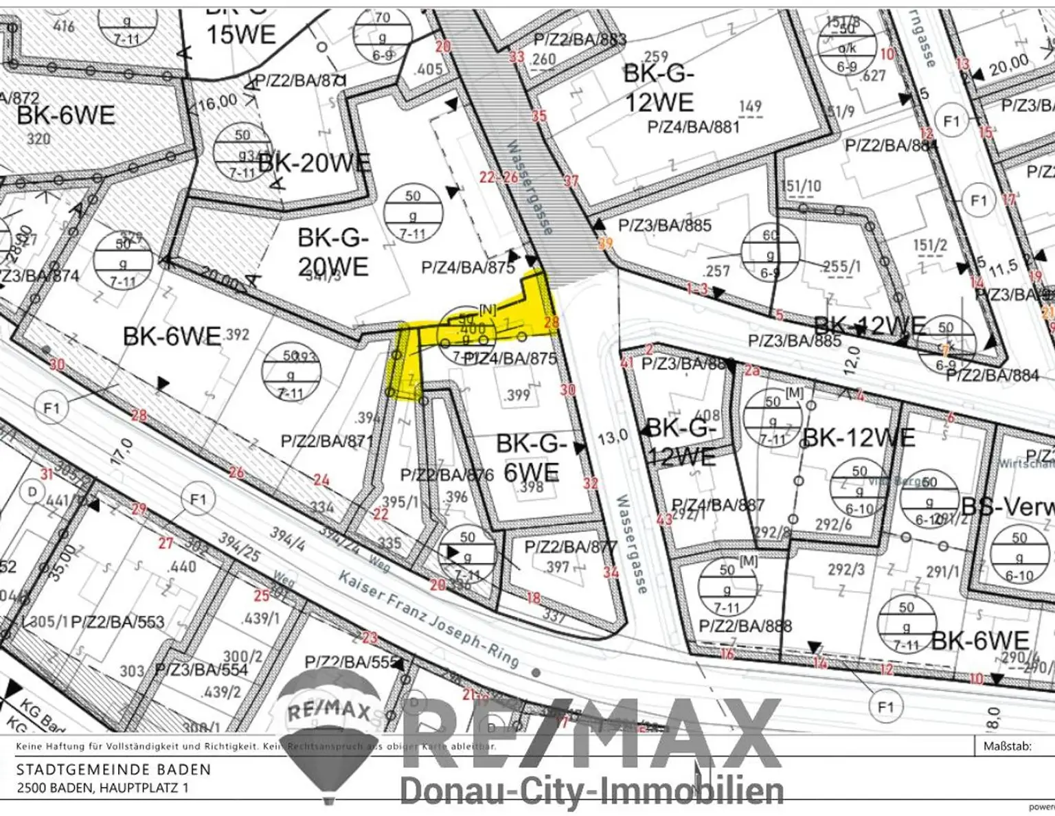 " Seltene Gelegenheit: Baugrund im Herzen von Baden bei Wien "