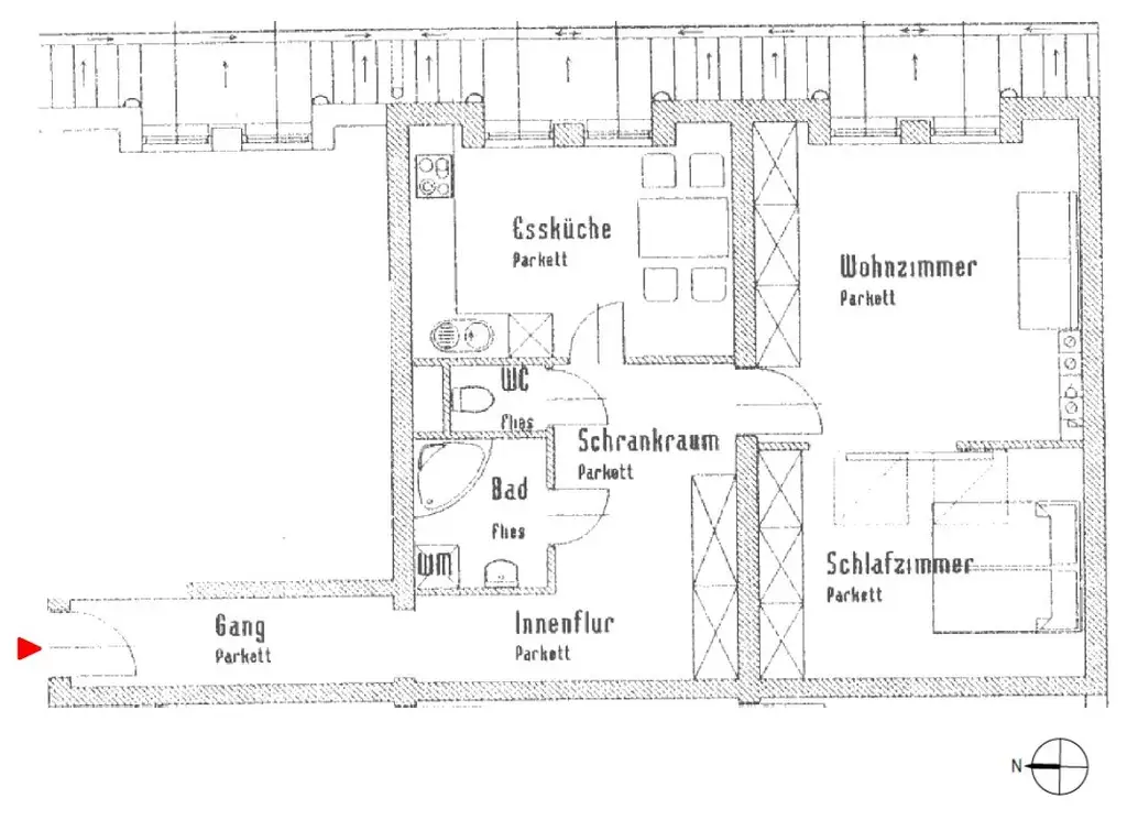 Dachgeschosswohnung, 2 Zimmer Nähe Klinik Ottakring
