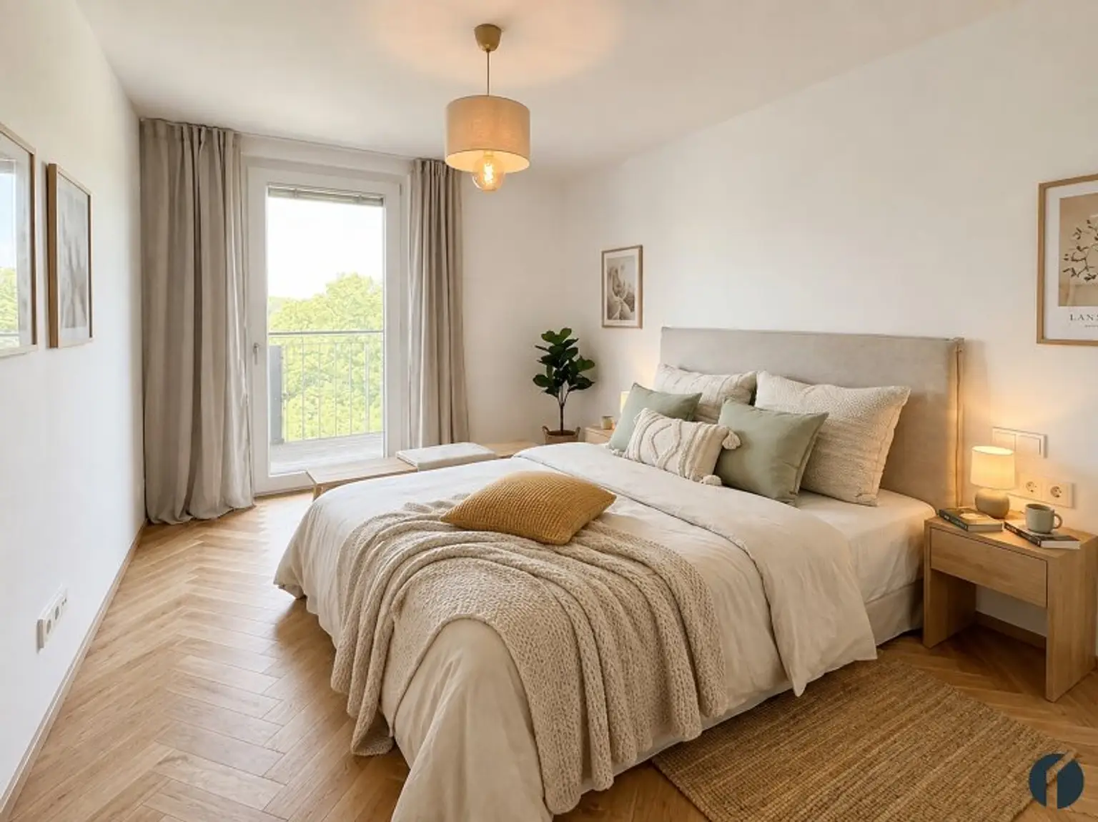 Einrichtungsbeispiel Schlafzimmer 2 (KI-generiert)