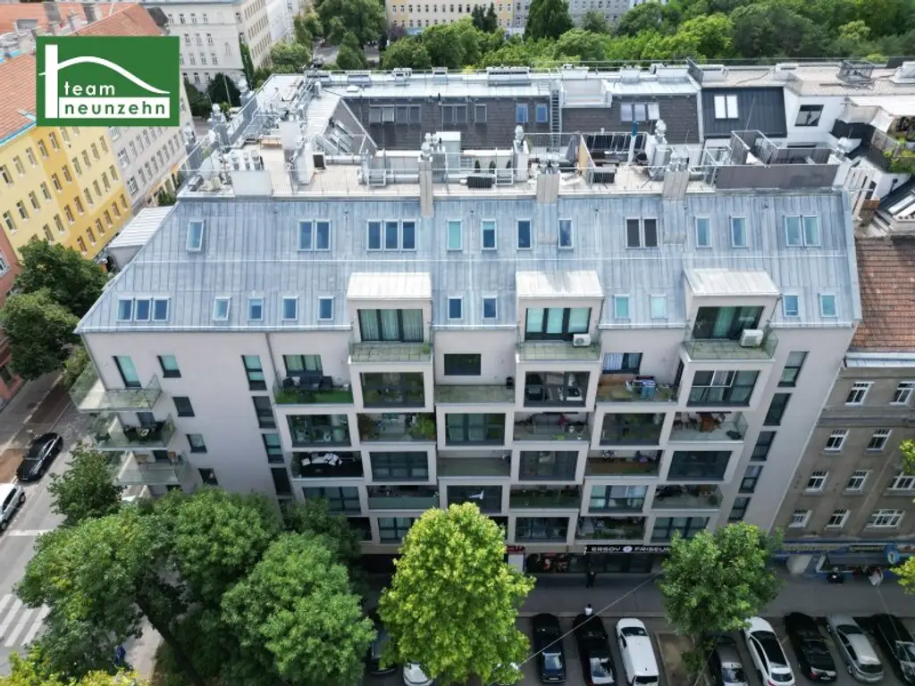 Klimatisierte Dachgeschoss-Wohnung mit Ausblick zur Donau! 5 Minuten zu U6 und S-Bahn Handelskai!