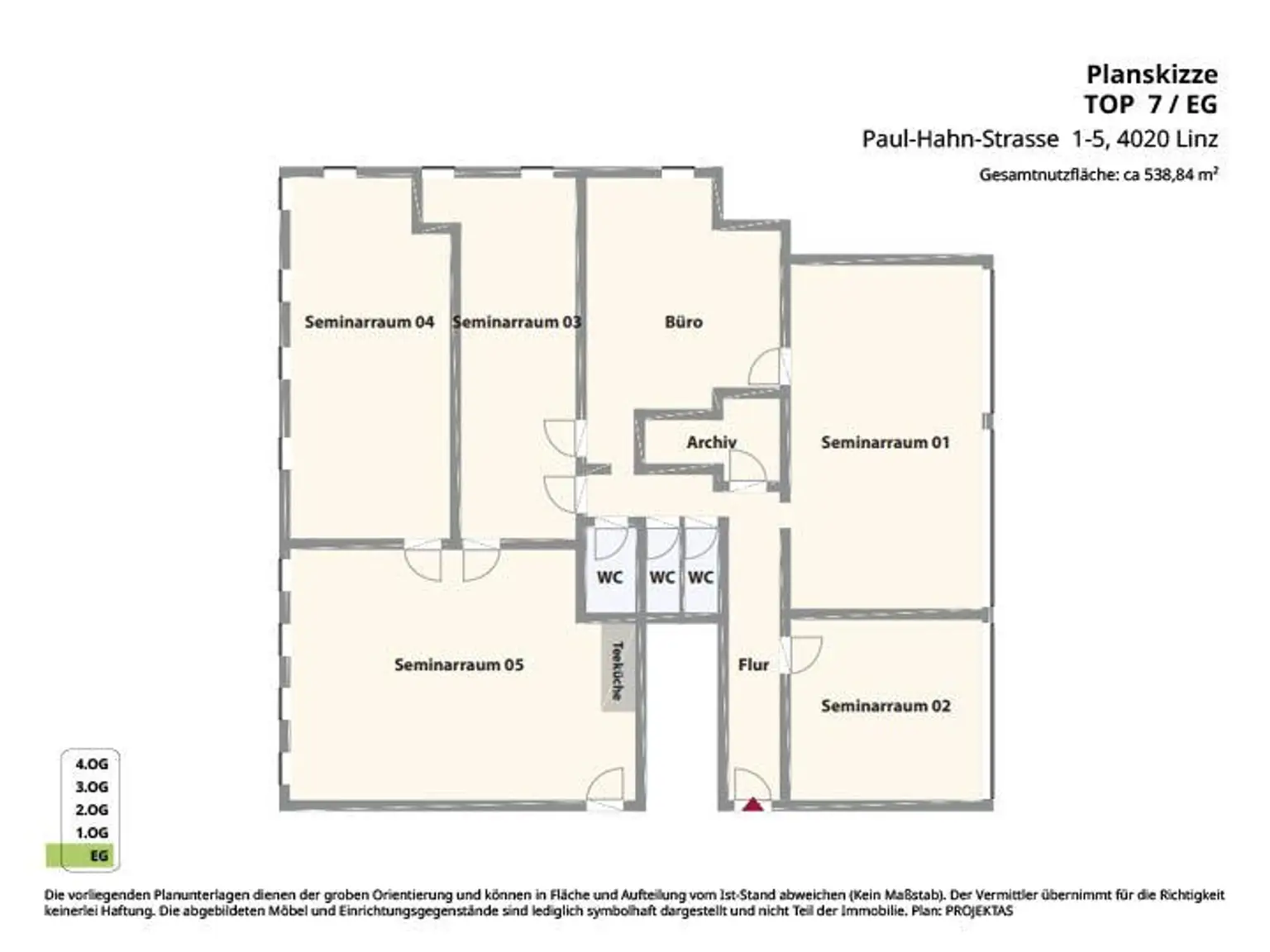 Ausbildungsräume und Büroräumlichkeiten auf 540 m² nähe Industriezeile!