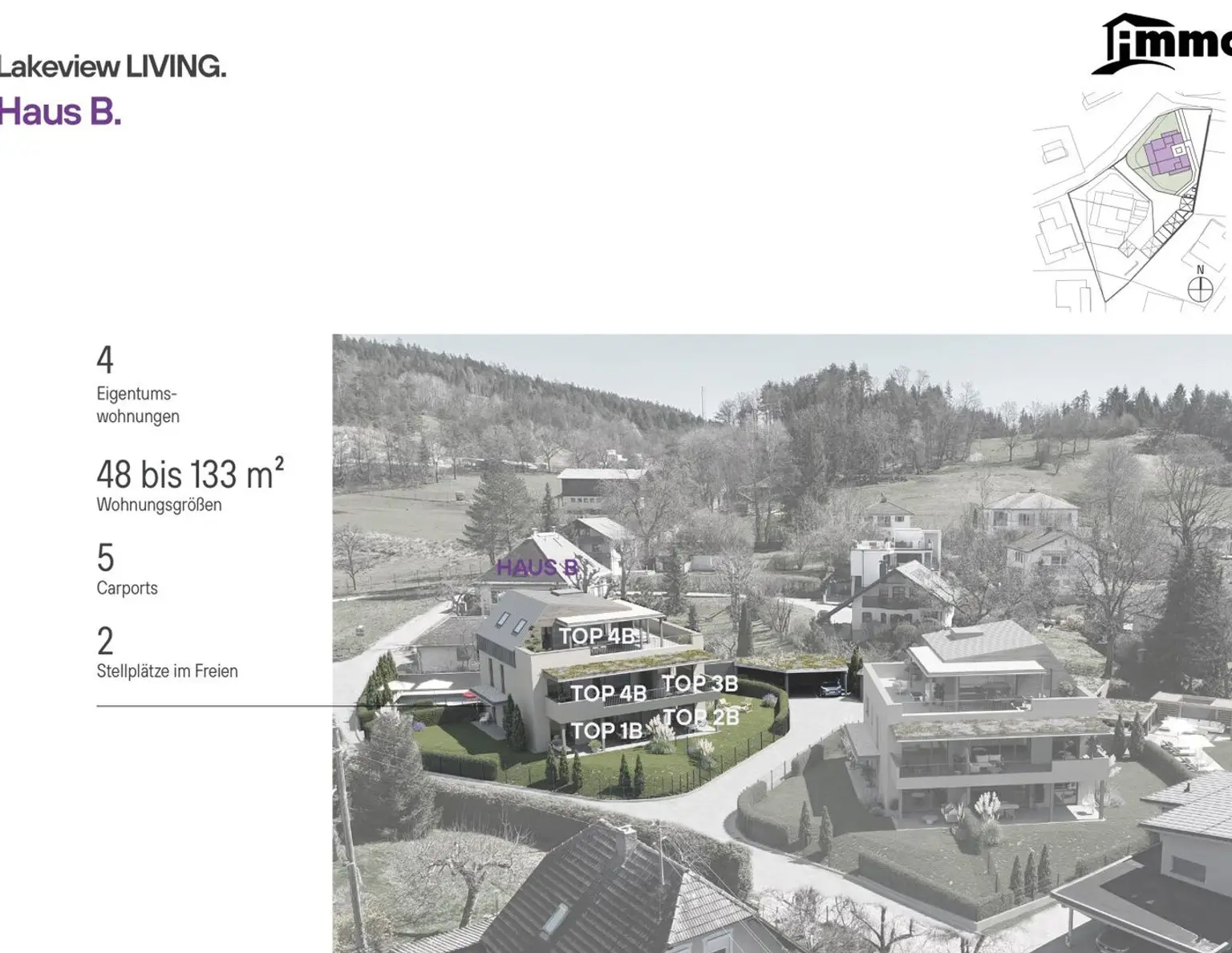 Neubauprojekt "Lakeview LIVING" | 3-Zimmer Eigentumswohnung mit XXL Garten | TOP 1B